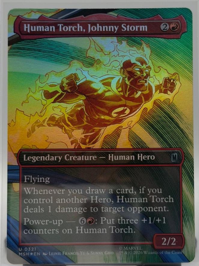 Human Torch, Johnny Storm [Borderless Foil] #321