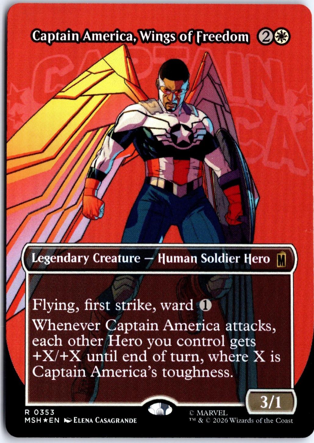 Captain America, Wings of Freedom [Borderless Foil] #353